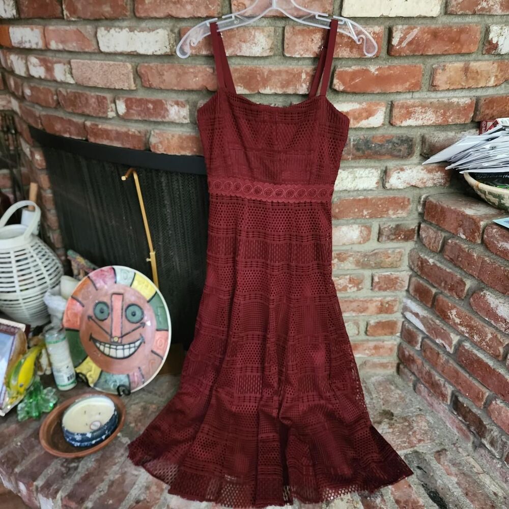 Sandro Women's Burgundy and Red Dress